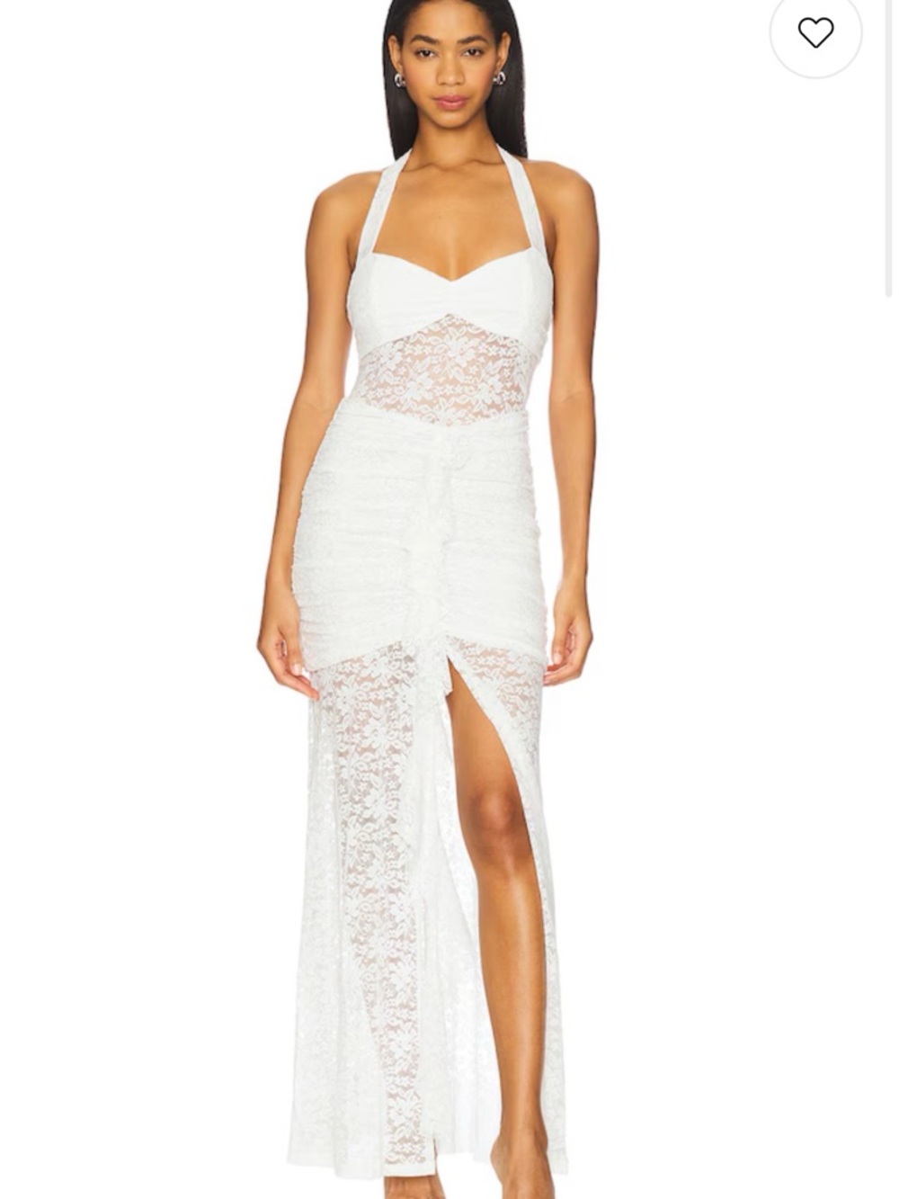 White Lace Halter Maxi Dress
